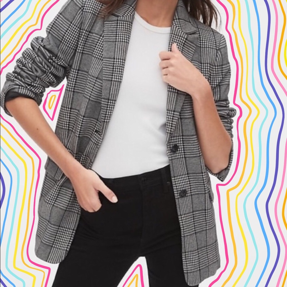 Boyfriend plaid blazer